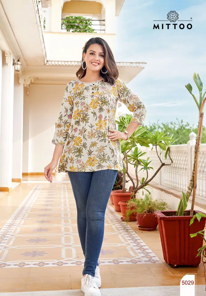 Victoria Vol 6 By Mittoo Casual Wear Rayon Printed Top Wholesale Price In Surat
